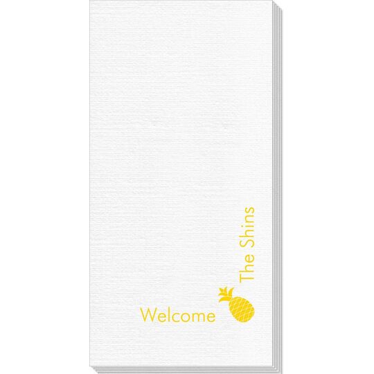 Corner Text with Pineapple Design Deville Guest Towels